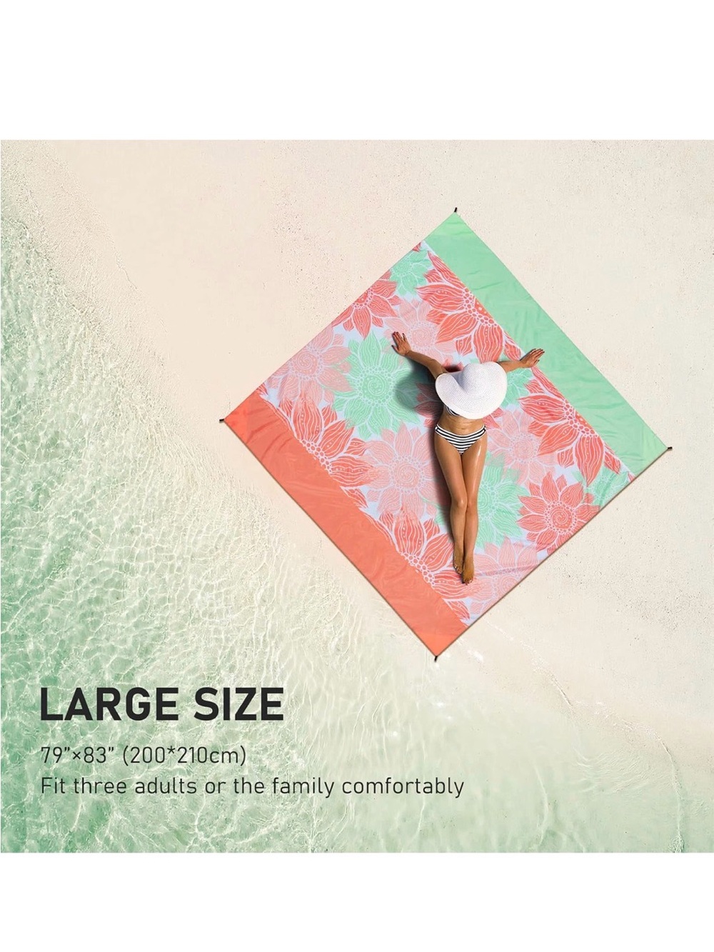 Extra Large Sandproof Beach Blanket - Picture 3 of 8